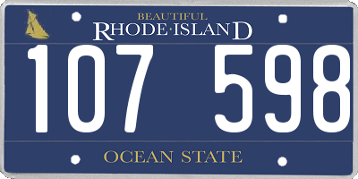 RI license plate 107598