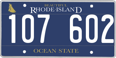 RI license plate 107602