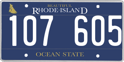 RI license plate 107605