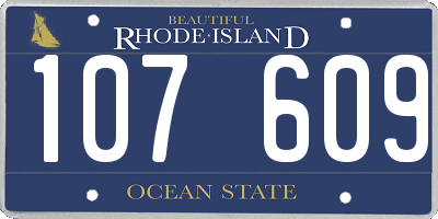 RI license plate 107609