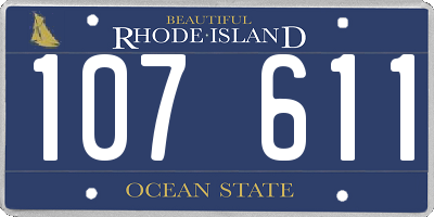RI license plate 107611