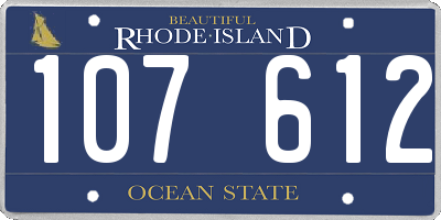 RI license plate 107612