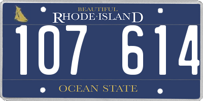 RI license plate 107614