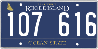 RI license plate 107616