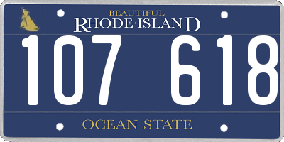 RI license plate 107618
