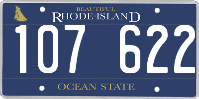 RI license plate 107622