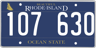 RI license plate 107630