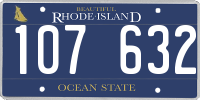 RI license plate 107632