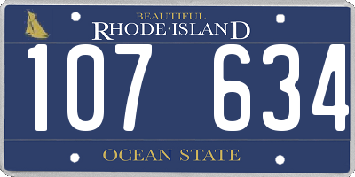 RI license plate 107634
