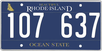 RI license plate 107637