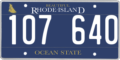 RI license plate 107640