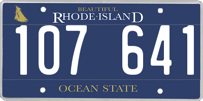 RI license plate 107641