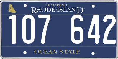 RI license plate 107642