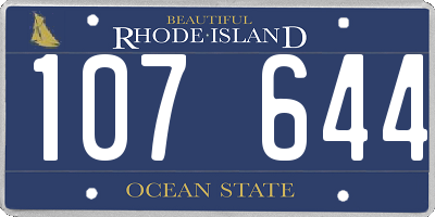 RI license plate 107644