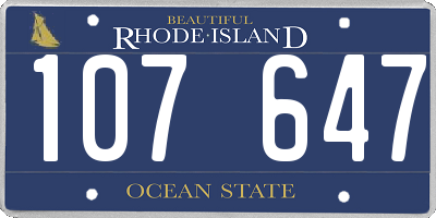 RI license plate 107647