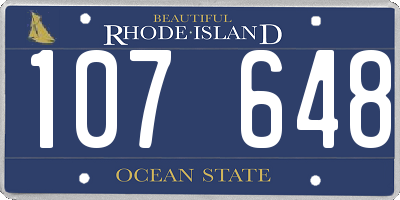 RI license plate 107648
