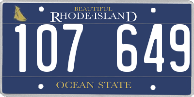 RI license plate 107649
