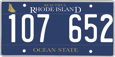 RI license plate 107652