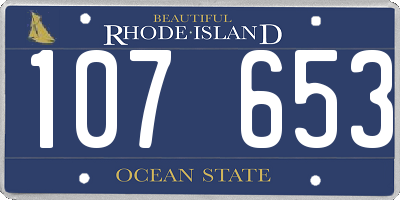RI license plate 107653