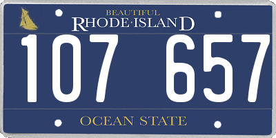 RI license plate 107657
