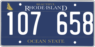 RI license plate 107658