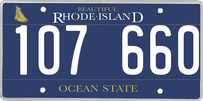 RI license plate 107660