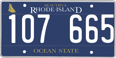 RI license plate 107665