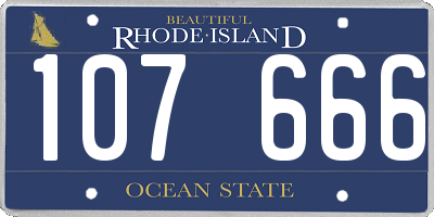 RI license plate 107666