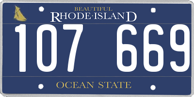 RI license plate 107669