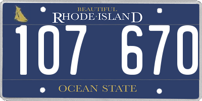 RI license plate 107670