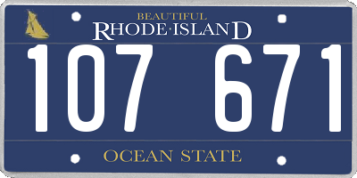 RI license plate 107671