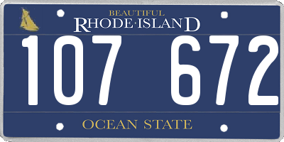 RI license plate 107672