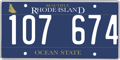 RI license plate 107674