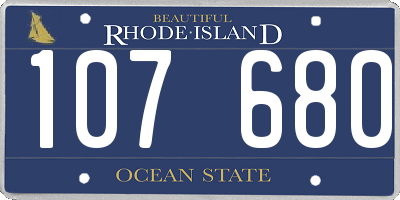 RI license plate 107680