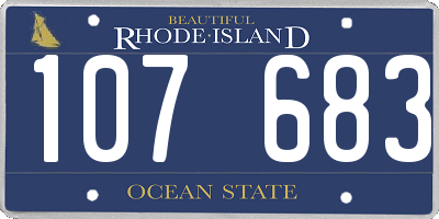 RI license plate 107683