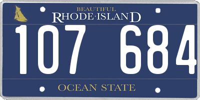 RI license plate 107684