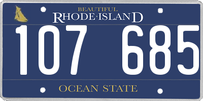 RI license plate 107685