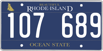 RI license plate 107689