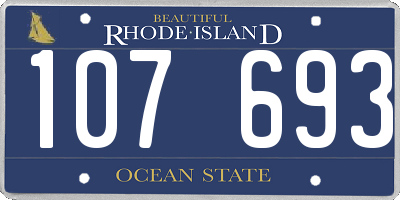 RI license plate 107693