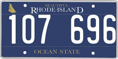 RI license plate 107696
