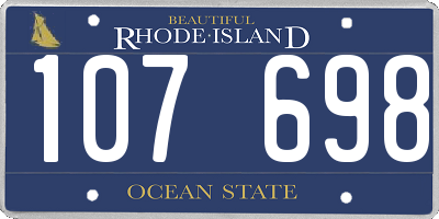 RI license plate 107698