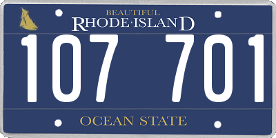 RI license plate 107701