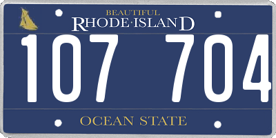 RI license plate 107704