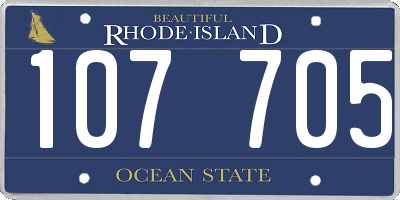 RI license plate 107705