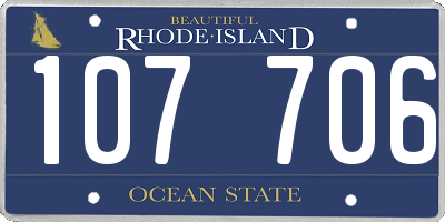 RI license plate 107706