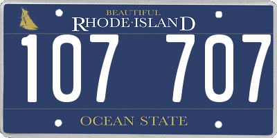 RI license plate 107707