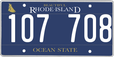 RI license plate 107708