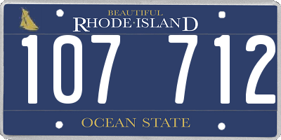 RI license plate 107712