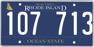 RI license plate 107713