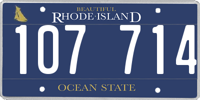 RI license plate 107714